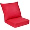 Outdoor Chair Cushion Set Seat And Back Cushion Polyester Thick Padded With Ties Removable Cover Patio